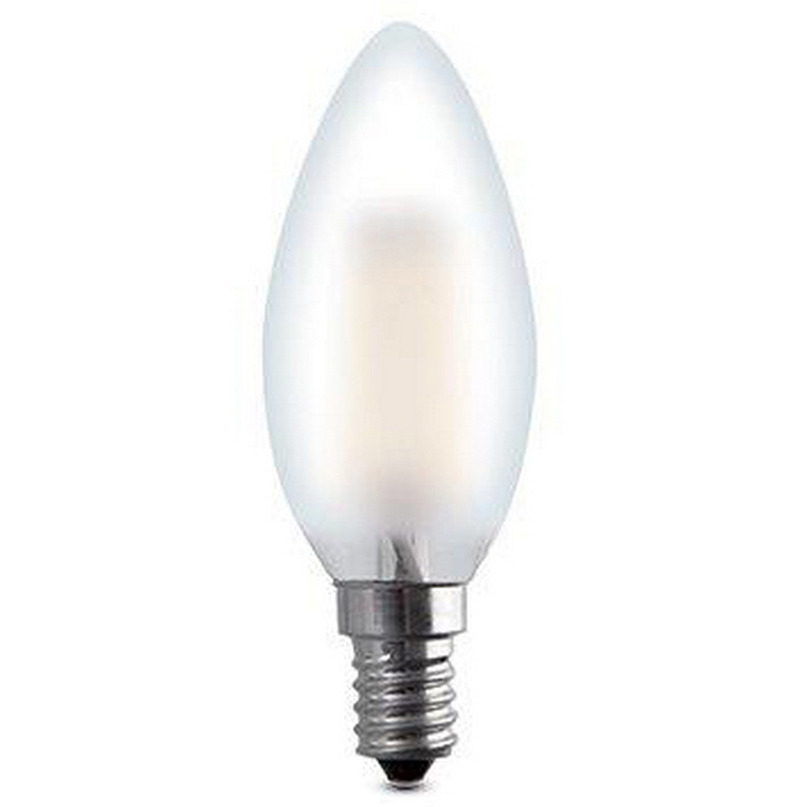 10pz led candela 4we14 -lumen470-2700k fil/satinato cod:ferx.3210