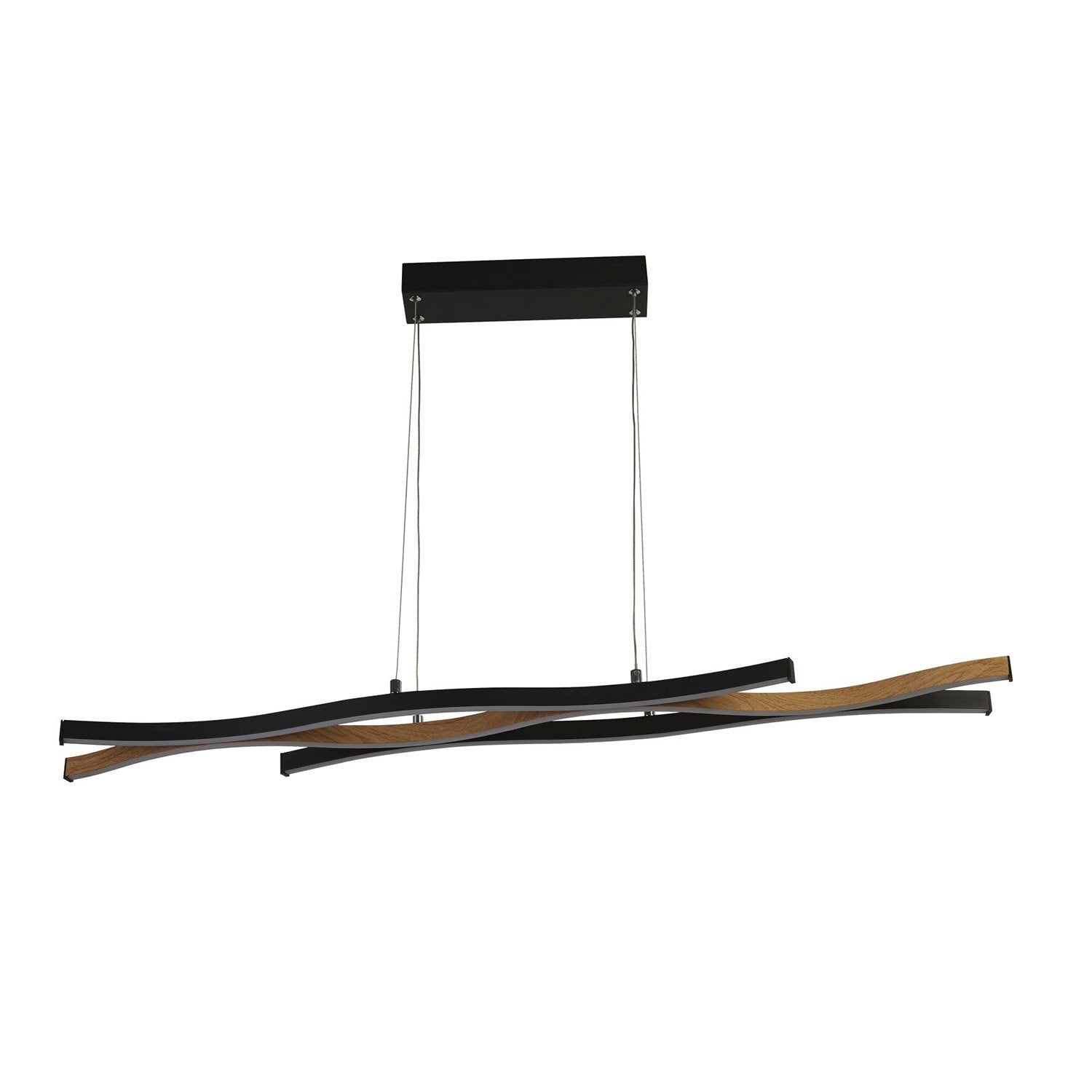 Lampadario Moderno Fioritura Acciaio Nero Alluminio Led 38W 2300 - 3000 - 4000K