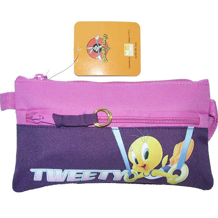 Bustina Portacolori Portapenne per la Scuola o Disegno a Zip Singola Tweety