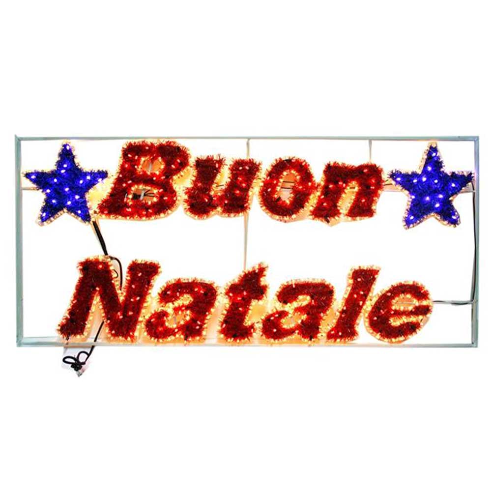 Scritta Buon Natale Luminosa 150x70cm Tubo Luminoso a LED Decorazioni Natalizie