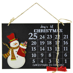 Calendario Avvento Lavagna con Gessetto in Legno 2 Modelli Decorazioni Natalizie