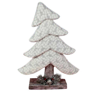 Albero Di Natale Inclinato In Tessuto Bianco 56cm Decorazioni Natalizie Silver