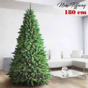 Albero Di Natale 180cm New Tiffany Super Folto 723 Rami Pino Verde Base a Croce