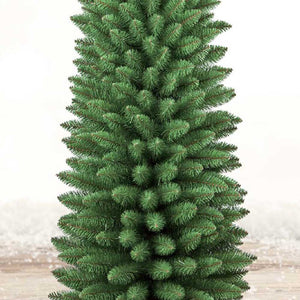 Albero Di Natale 150cm Silvestre Slim 278 Rami Super Folto Verde Base a Croce