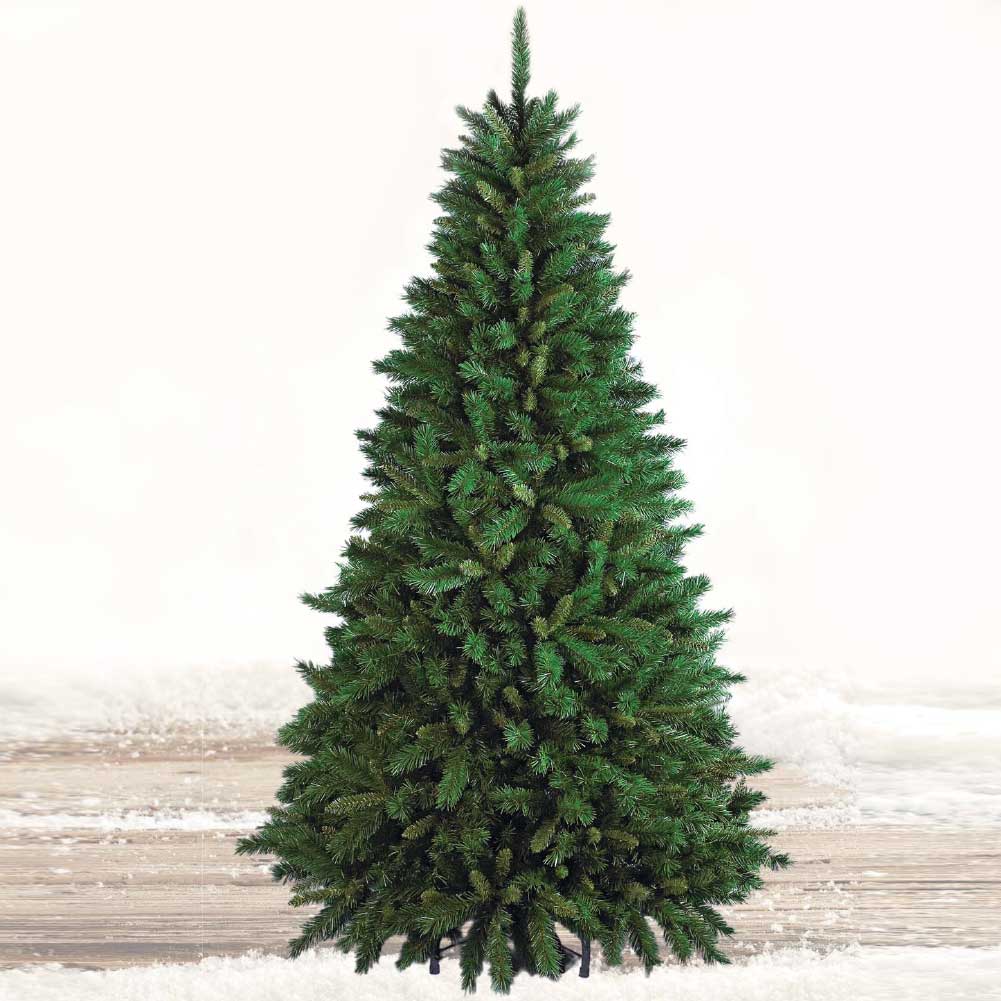 Albero Di Natale 270cm New Tiffany Super Folto 2243 Rami Pino Verde Base a Croce