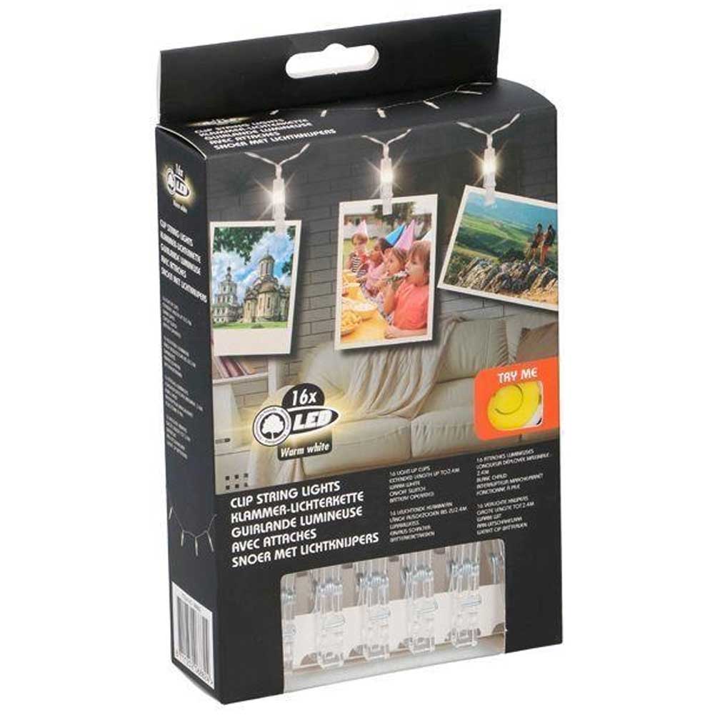 Catena Luminosa 16 LED con Mollette Ghirlanda stringa Clip per Appendere le Foto