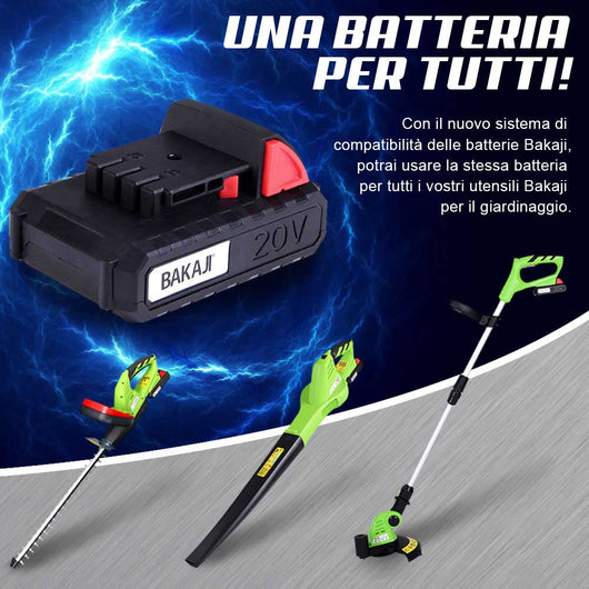 Soffiatore Elettrico con Batteria Litio 20V 2ah Ricaricabile per Foglie Giardino