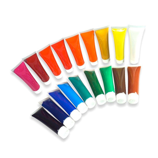 Pittura Acrilica Vernice Set 18 Pezzi Tubi Colori Assortiti Tubo 36 ml Artico