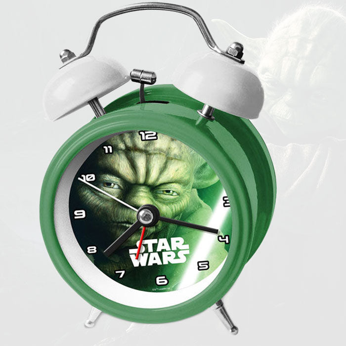 Orologio Sveglia Con Campanelle 9 cm Colore Verde Star Wars Maestro Yoda