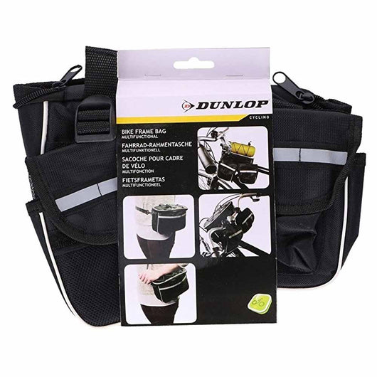 Borsa Multifunzione Per Bicicletta 3 Tasche + Rete Borsone Da Bici Dunlop Grigio