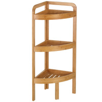 Mobile Scaffale Angolare 3 Ripiani in Legno Bambu' per Bagno Cucina 29x29x85cm