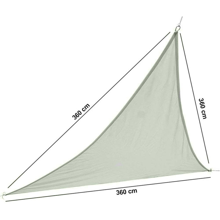 Vela Telo ParaSole 3,6 x 3,6 mt Tenda Triangolare Ombreggiante Giardino Grigio