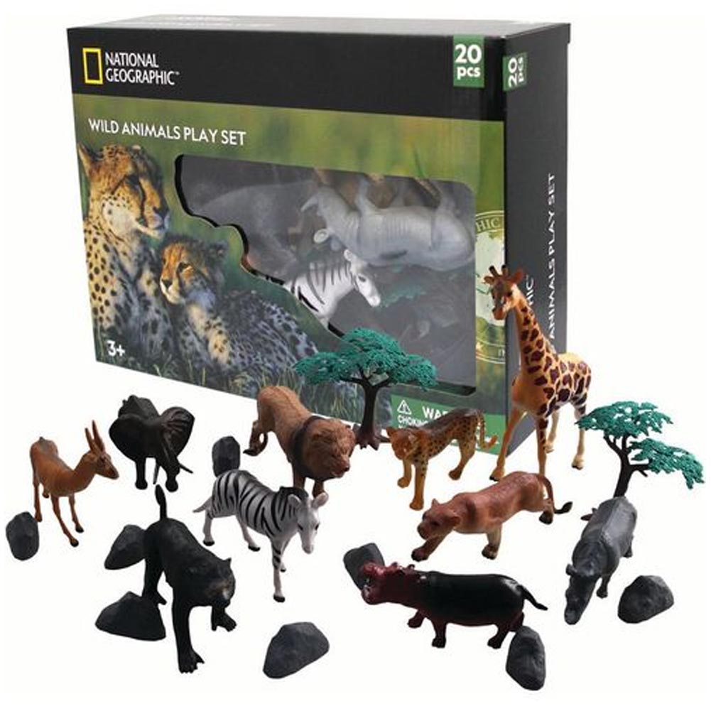 Playset Scatola Animali Giungla National Geographic Giocattolo Bambini 20pz