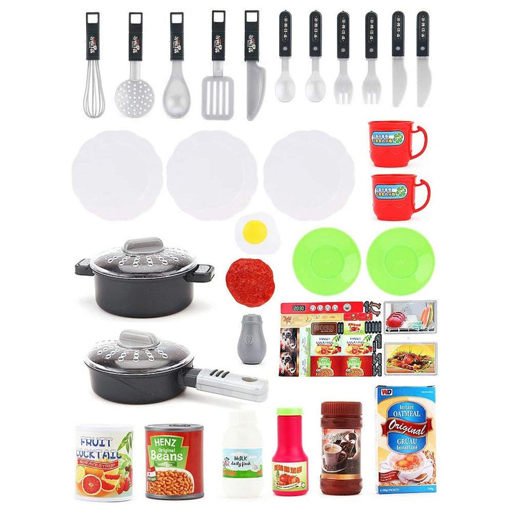 Cucina Giocattolo Bambini Fornello Luci Suoni 30 Accessori Gioco 52x26x72cm