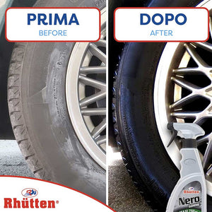 Rhutten Nero Gomme Protettivo Ruote Ravviva Rinnova Pneumatici Auto Moto 750ml