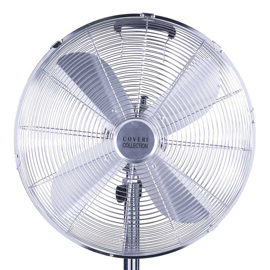 Ventilatore Colonna Piantana Acciaio Inox 50W 40cm 3 Velocita Regolabile Cromo