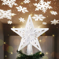 Puntale Proiettore LED per Albero di Natale Forma Stella Silver Gioco di Luce