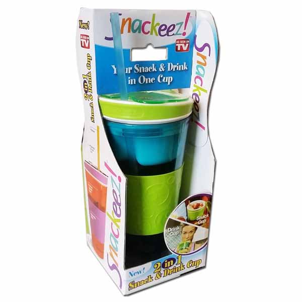 Bicchiere Plastica 400ml Con Cannuccia Cibo e Bevande Originale Visto In TV