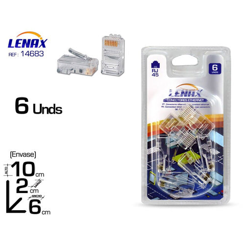 6 Connettori Di Rete RJ-45X6 Connettore Per Rete Ethernet Ufficio Casa Lenax