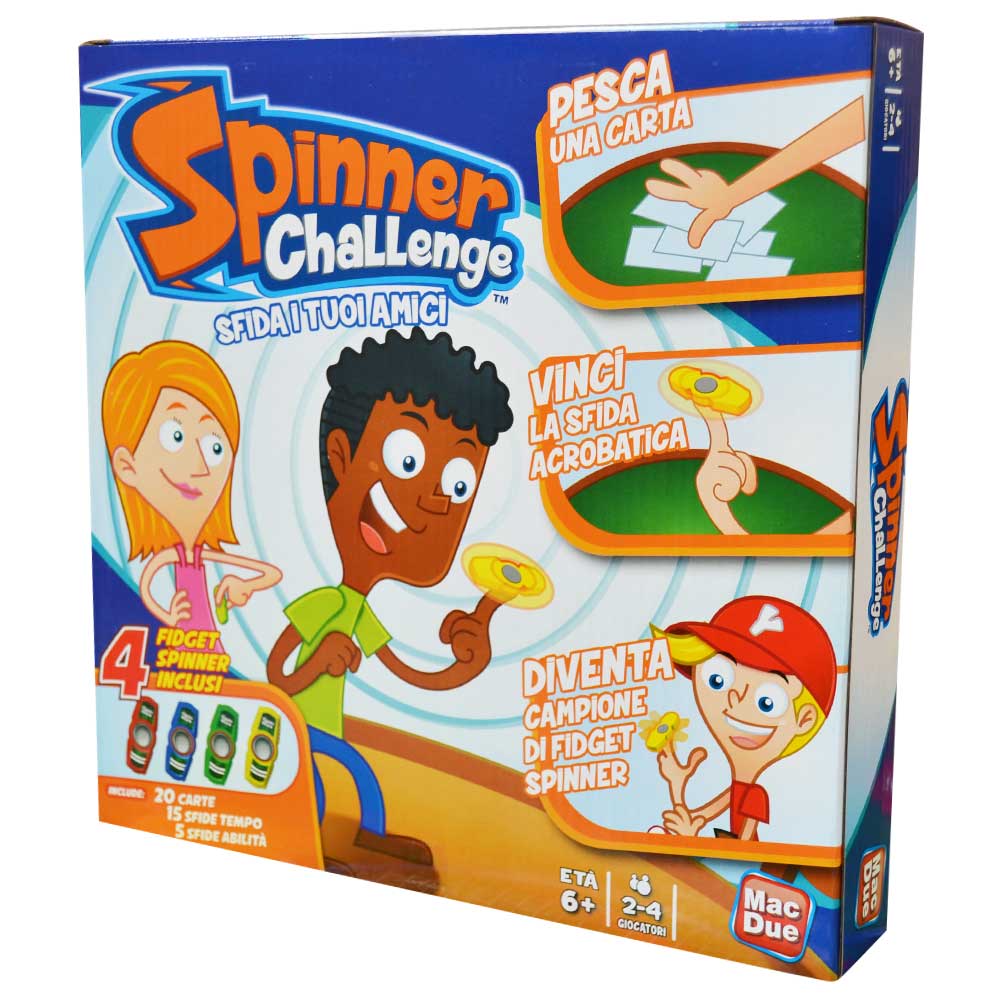 Gioco Di Societa' Da Tavolo Spinner Challenge Mac 2 Con 4 Fidget Spinner Inclusi