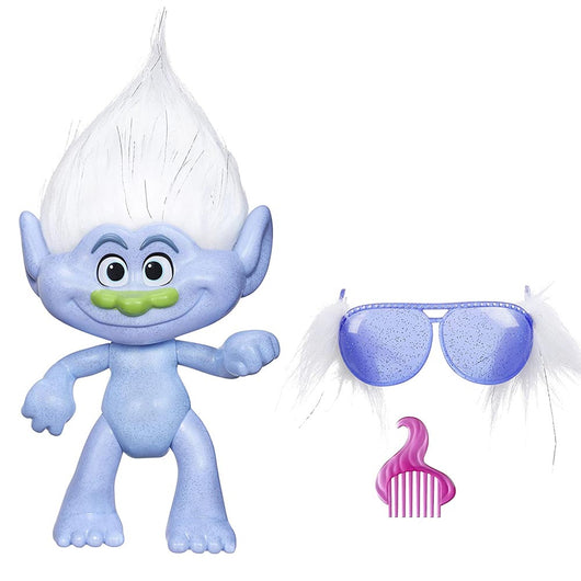 Trolls Personaggio Guy Diamond con Occhiali Peluche e Pettine Giocattolo Bambini