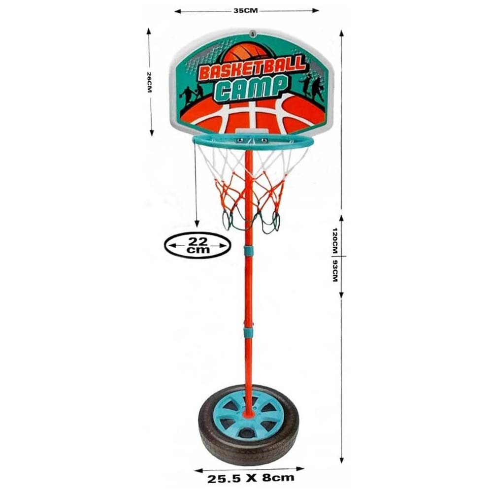 Canestro Basket a Piantana Giocattolo per Bambini con Altezza Regolabile 120 cm