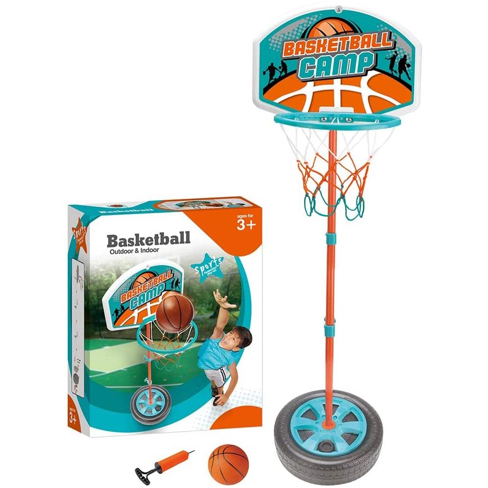 Canestro Basket a Piantana Giocattolo per Bambini con Altezza Regolabile 120 cm