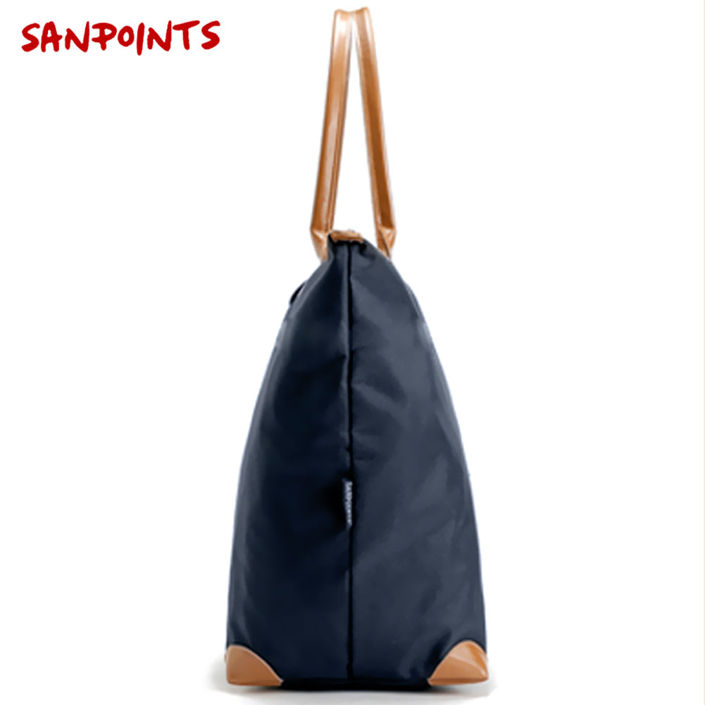 Borsa Pieghevole In Tessuto Blu Navy Con Manici Biscotto Misure 57x35.5x21.5 Cm