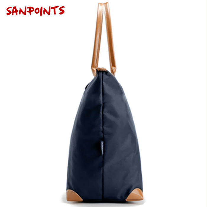 Borsa Pieghevole In Tessuto Blu Navy Con Manici Biscotto Misure 57x35.5x21.5 Cm