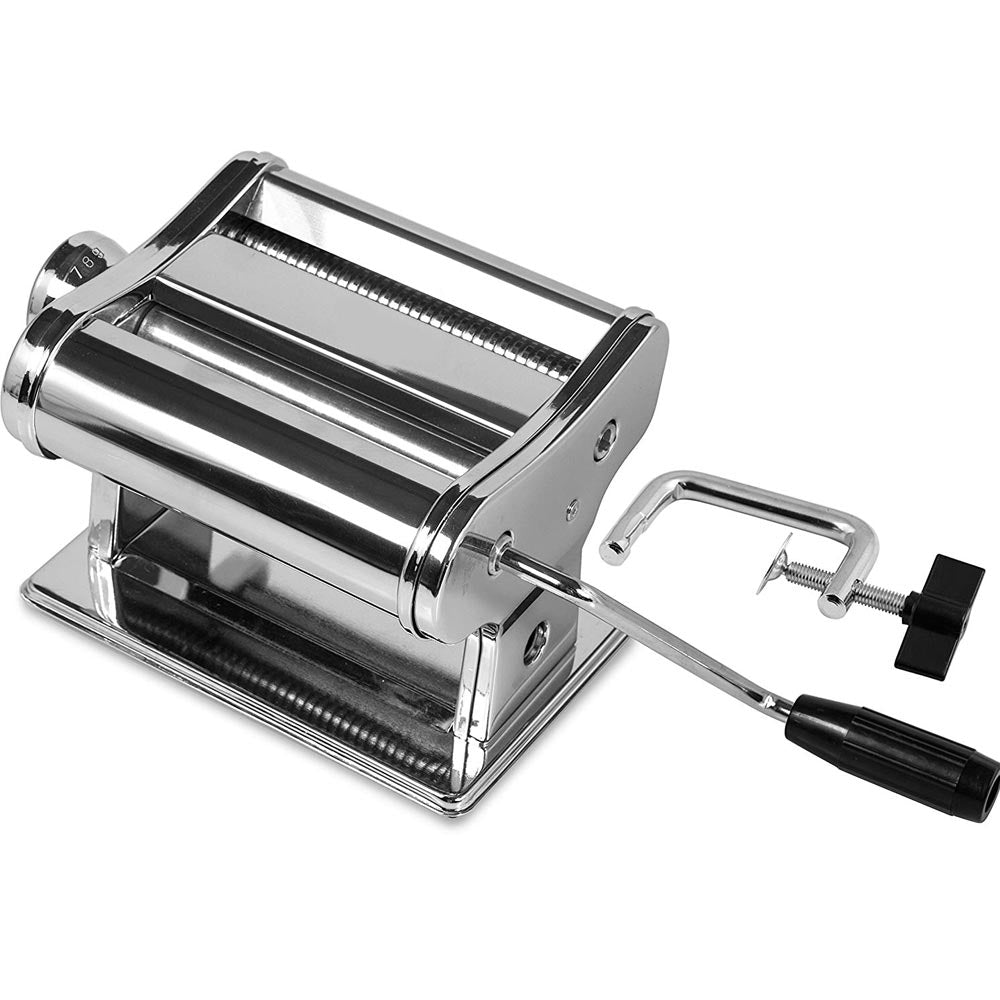 Macchina Pasta Fresca Manuale Cucina Stendi Impasto Acciaio Inox Rullo 150mm