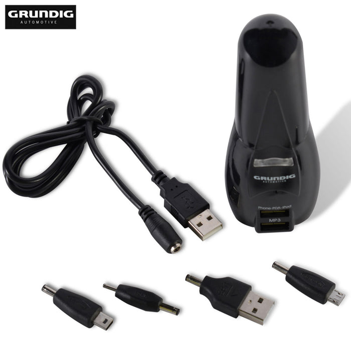 Caricabatteria Auto Samsung Apple Universale Casa Auto 12/24V + Connett. Grundig