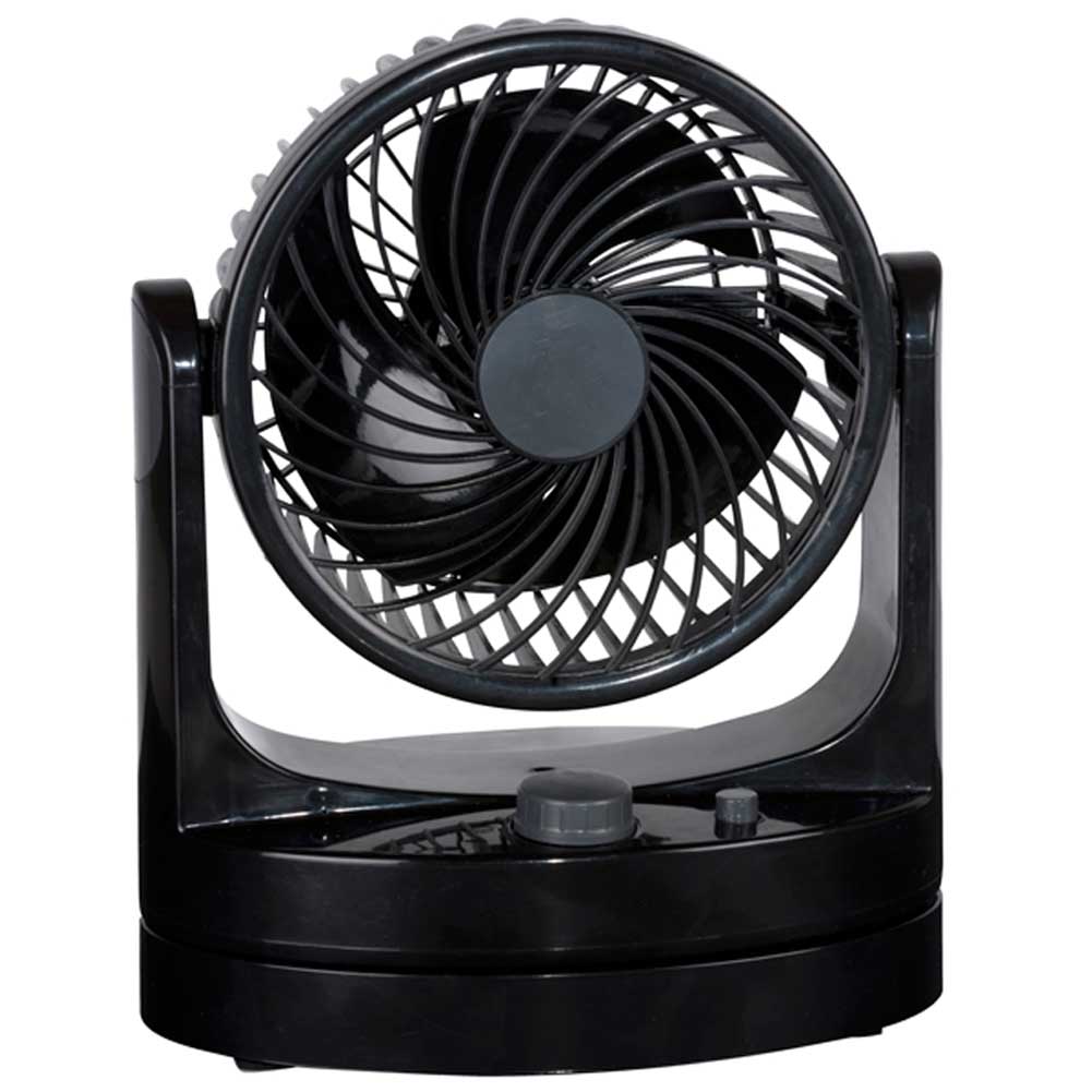 Mini Ventilatore Portatile Auto 15cm 12V 2 Velocita Osciallazione con Adesivo