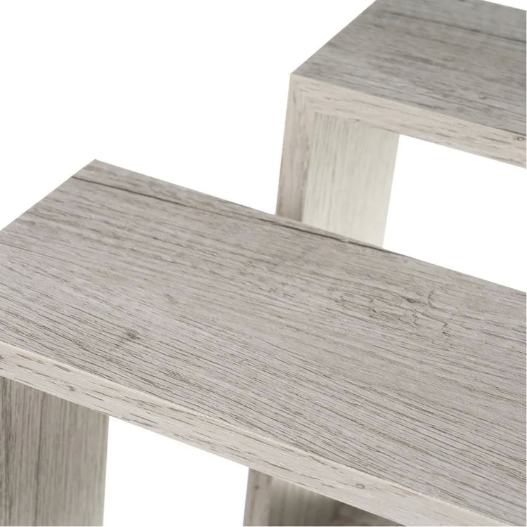 Set 3 Mensole da Parete Moderne Design Cubo Mensola Scaffale in Legno MDF colore Grigio