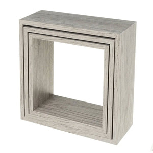 Set 3 Mensole da Parete Moderne Design Cubo Mensola Scaffale in Legno MDF colore Grigio