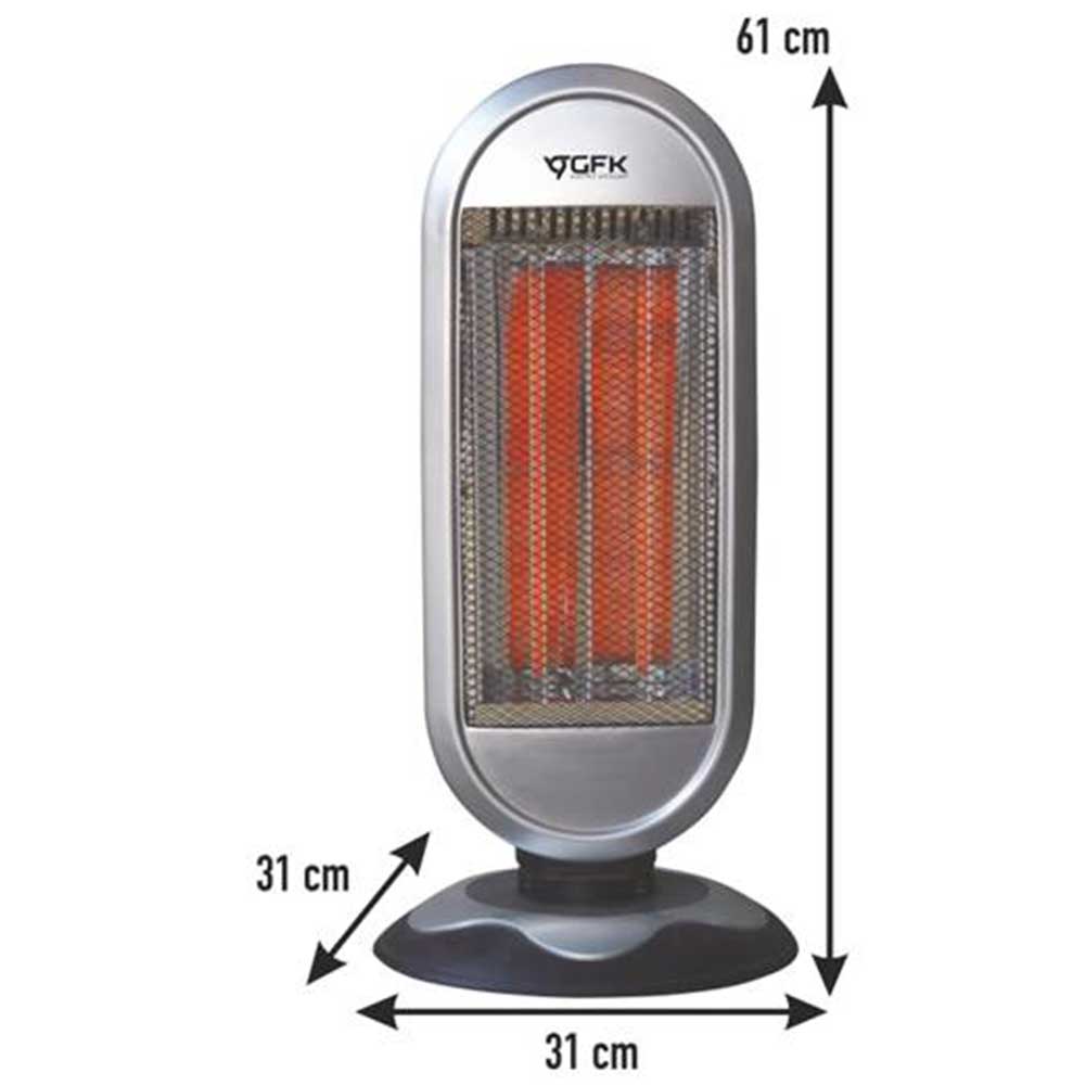 Stufa al Carbonio Oscillante 2 Elementi Riscaldanti 900W Potenza Regolabile