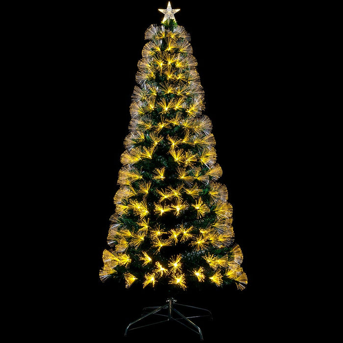 Albero di natale Luminoso 150 cm con Luci LED Fibra Ottica Bianco Caldo