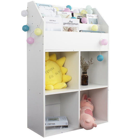 Libreria Cameretta Bambini Legno Scaffale 5 Ripiani Porta Giocattoli Libri colore Bianco