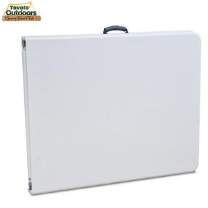 Tavolo Catering Rettangolare Pieghevole 183x76x72cm in Resina e Metallo Bianco