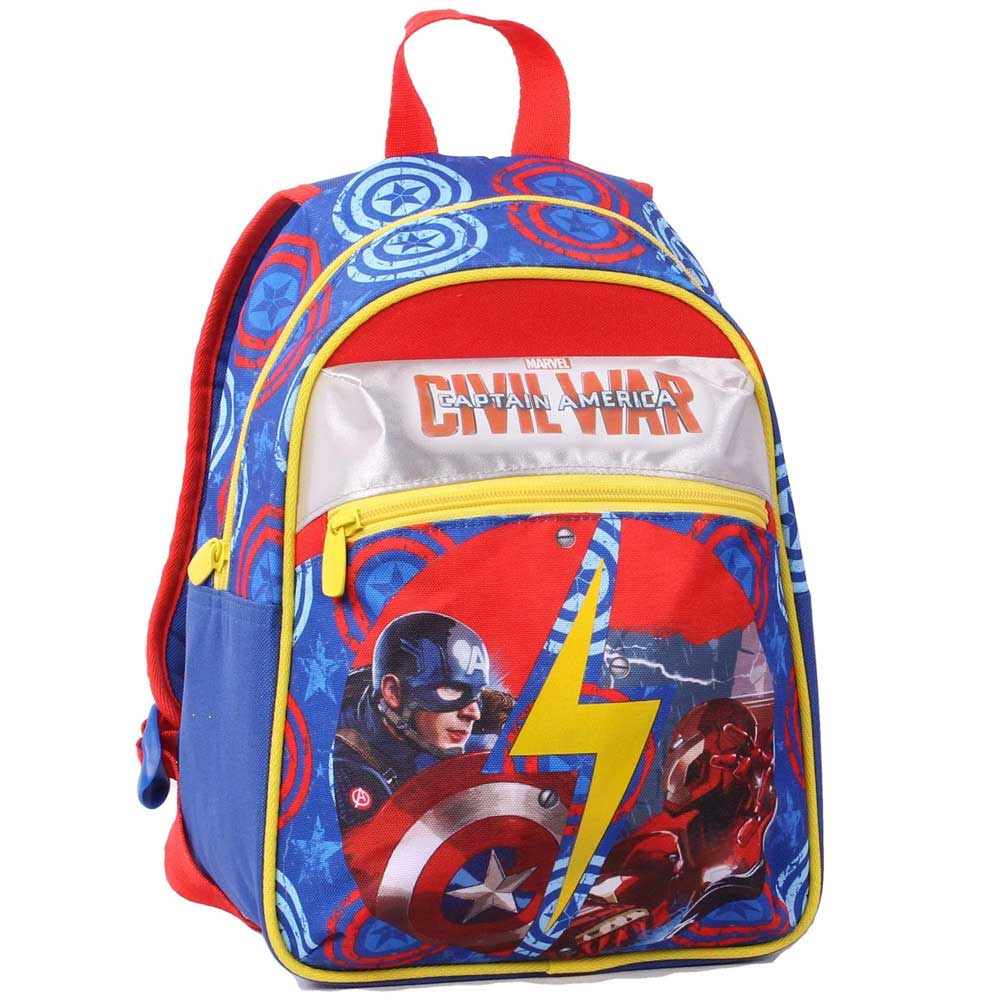 Zaino Capitan America Civil War Marvel Originale Blu SEVEN Asilo Tempo libero