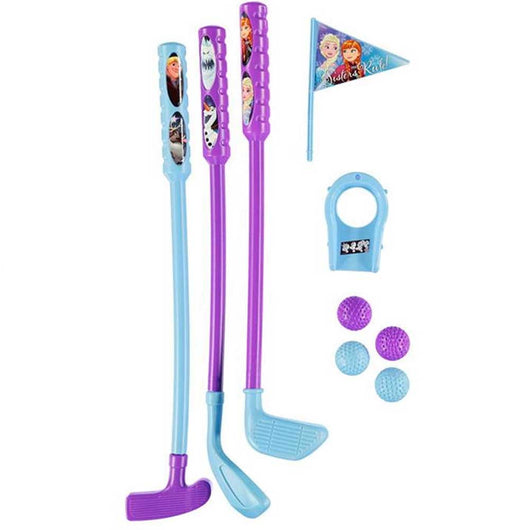 Set Golf Frozen 46 cm 3 Mazze + 4 Palline + Buca con Bandierina Bambine Giardino