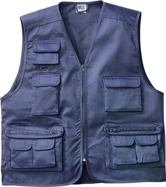 GILET MULTITASCHE MOD.NAVY TESSUTO COTONE E POLIESTERE