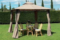 RICAMBIO SET 4 TELI LATERALI PER GAZEBO EDEN 3X3 COLORE BEIGE misure dei teli 250x200H SCURO