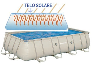 TELO DI COPERTURA SUPERIORE SOLARE CON ISOLAMENTO TERMICO PER PISCINA RETTANGOLARE CON TELAIO BESTWAY 732X366 -58228