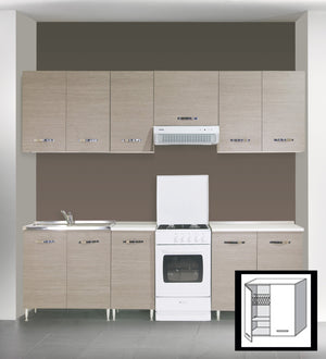 KIT CUCINA PENSILE SCOLAPIATTI 2 ANTE 80X30X72H FINITURA LARICE GRIGIO