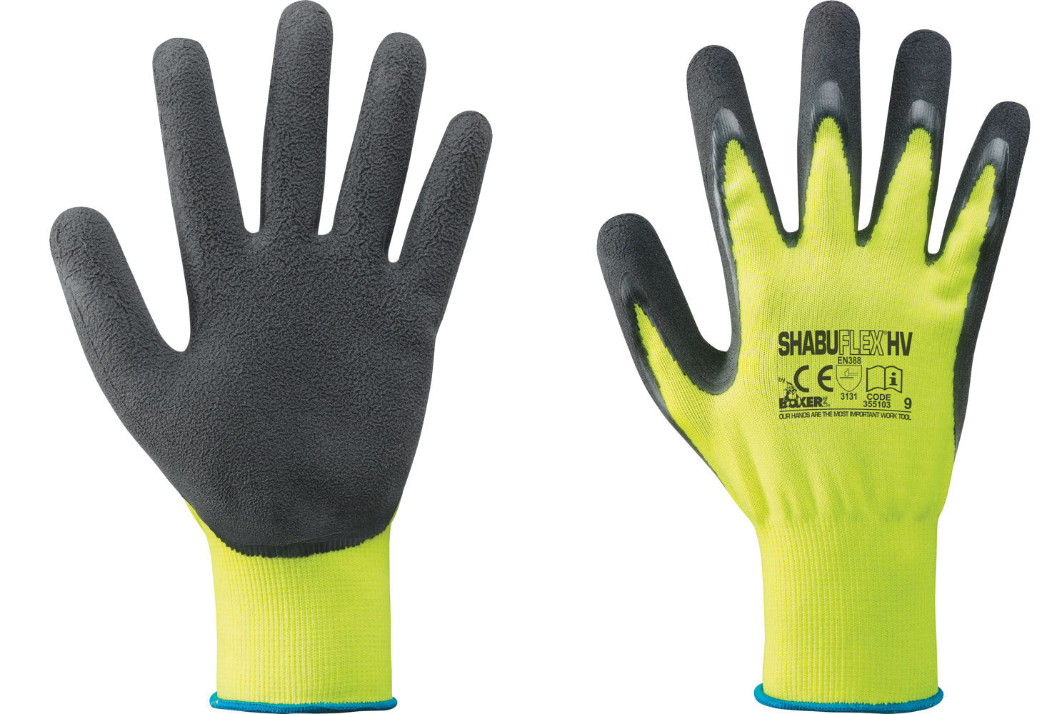 GUANTI NYLON/LATTICE GIALLO FLUO/NERO TG.10  PA 12,0