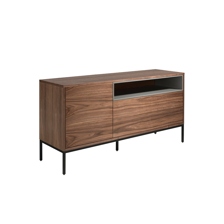 Credenza in legno di noce e grigio