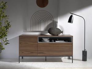 Credenza in legno di noce e grigio