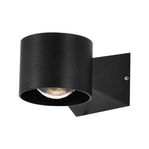 6W Led Wall Light 3000K Black Body Ip65