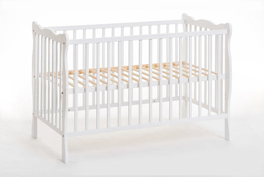 Letto culla bambini neonati 124x82x71 Cm in legno di pino Ala colore Bianco