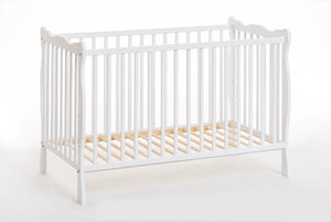 Letto culla bambini neonati 124x82x71 Cm in legno di pino Ala colore Bianco